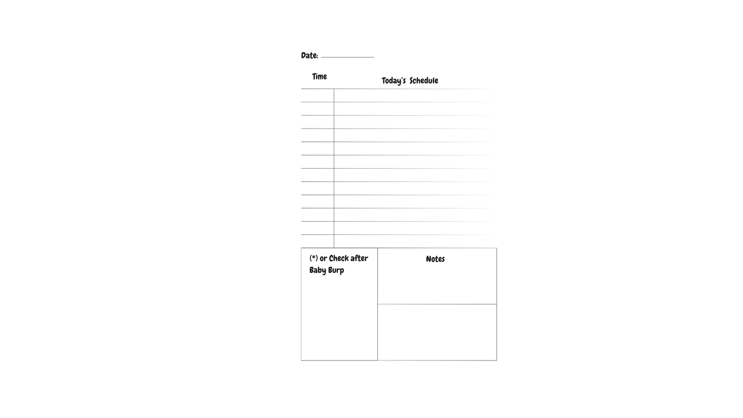 Infant Timetable logbook: Baby Daily Schedule Journal: Tracker for newborns